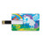 8GB USB Flash Thumb Drives Fantasy Bank Credit Card Shape Business Key U Disk Memory Stick Storage Fantasy Mythical Unicorn with Rainbow and Medieval Castle Fairy Tale Cartoon Design,Blue Personalize