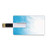 8GB USB Flash Thumb Drives Abstract Bank Credit Card Shape Business Key U Disk Memory Stick Storage Abstract Artwork in Watercolor Painting Style Waves Cloudy Sky Contemporary Design,Blue White Perso