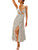 Rteyno Womens Cut Out Backless Dress, Summer V-Neck Spaghetti Strap Bodycon Long Maxi Dresses Sexy Split Skirts for Club Party -White Dots, Small-