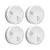 4 Pack Smoke Detector Fire Alarms 9V Battery Operated Photoelectric Sensor Smoke Alarms Easy to Install with Light Sound Warning, Test Button,9V Battery Included Fire Safety for Home Hotel School