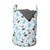 Lunarable Panda Laundry Bag, Baby Chinese Bears with Stroller and Dotted Hearts on Chevron Background, Hamper Basket with Handles Drawstring Closure for Laundromats, 13" x 19", Blue Black Baby Blue