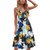 Hotkey Women Casual V Neck Sleeveless Sundress Summer Beach Midi Dress Floral Printed A-Line Swing Dresses