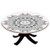Elastic Edged Polyester Fitted Table Cover,Ornate Arabesque Esoteric Figure Esoteric Oriental Chakra Ritual Art Print,Fits up to 36" Diameter Tables,The Ultimate Protection for Your Table,Black White