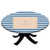 Elastic Edged Polyester Fitted Table Cover,Maritime Anchor Figure Over Pastel Nautical Lines Ocean Design,Fits up to 36" Diameter Tables,The Ultimate Protection for Your Table,Violet Blue Peach White