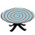 Elastic Edged Polyester Fitted Table Cover,Turning Curve Winds Fixed at Center Spiral Conic Helix Figure Hypnotic Image,Fits up to 36" Diameter Tables,The Ultimate Protection for Your Table,Blue Black