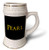 3dRose Pearl common girl name in the USA. Yellow on black talisman - 22oz Stein Mug -stn-338978-1-