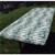 Geometric Polyester Fitted Tablecloth,Wave Shape Geometric Figures Color Tile Mosaic Artistic Composition with Squares Rectangular Elastic Edge Fitted Table Cover,Fits Rectangular Tables 48x24" White