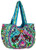 Tribe Azure Elephant Women Large Shoulder Bag Tote Purse Handbag Everyday Fashion Casual School Market Laptop Books Embroidered Boho Summer Beach Comfortable -Turquoise-