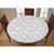 Elastic Polyester Fitted Table Cover,Monochrome Minimalist Simple Leaf Pattern with Branch Figure Eco Plants Modern Style Decorative Fitted Round Tablecolth, Fits Tables up to 36 Diameter,Grey White