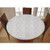 Elastic Polyester Fitted Table Cover,Modern and Artistic Scroll Pattern with Doodle Natural Elements Butterflies Decorative Picnic Fitted Table Cloth, Fits Tables up to 36 Diameter,Multicolor