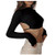 Crop Tops for Women Long Sleeve,Women's Deep V Neck Long Sleeve Bandage Cross Wrap Tie up Crop Top