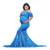 Women's Off Shoulder Ruffles Lace Maternity Dress for Photography Baby Shower Wedding Dress Floral Spaghetti Straps Elegant Fitted Mermaid Gown Maxi Pregnancy Dress for Photo Shoot Blue L