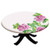 Elastic Edged Polyester Fitted Table Cover,Picturesque Glamour Dramatic Rose Figures with Cracked Effect,Fits up 40"-44" Diameter Tables,The Ultimate Protection for Your Table,Pink Green