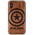 Wood Pattern/Mirror Card Case with Avengers Character for iPhone 12 / iPhone 12 Pro -Captain America-