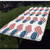 American Flag Decor Polyester Fitted Tablecloth,Heart Figures with Flag Idol Patriot Pattern Modern American Day Graphic Rectangular Elastic Edge Fitted Table Cover,Fits Rectangular Tables 72x32" Whit