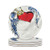 Tattoo Ceramic Coasters Grunge Heart Figure Wings Drink Coasters for Living Room Kitchen Or Office