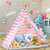 1.6M Kids Teepee Tent w/ Light String and  Carry Case,Kids Foldable Play Tent for Indoor Outdoor,Raw White Canvas Teepee,Kids Playhouse,Portable Kids Tent