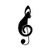Bargain Max Decals Music Note Cat Decal Notebook Car Laptop 5.5" -Black-