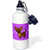 3dRose "Cute Chocolate Brown Longhaired Chihuahua Purple with Pawprints" Sports Water Bottle, 21 oz, White
