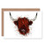 Wee Blue Coo Highland Cow Portrait Blank Greetings Card by John TROWELL