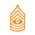 E-8 First Sergeant Rank Sticker - Decal - Die Cut - 1SG OR-8 E8 US Army - Orange 3.00" x 5.62"
