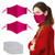 2 Pack Reusable Face Mask- - Breathable Face Masks, Pink Face Mask to Cover Face and Washable Cloth Face Mask Washable with 8 Filters Face Mask Reusable Pink Mask. Adjustable Pink Face Mask