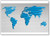 Image of a Flat World Map with a Colorful Blue Background. Fridge Magnet
