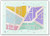 Abstract Flat City Map. Streets on the City Plan. Fridge Magnet
