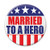 Beistle BT007 Patriotic"Married To A Hero" Cardstock Button, Multicolor