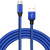 Charger 1/2m Universal USB Type-C Data Sync Fast Charging Cable Charger Cord Compatible with Mobile Phone - Blue 1M