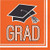 Creative Converting Graduation School Spirit Orange Napkins, 6.5"