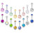 Anicina 14G Surgical Stainless Steel Belly Button Rings 10mm Belly Rings Piercing Navel Piercing Jewelry 16pcs