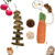 Bunny Chew Toys for Teeth Cleaning, Natural Apple Wood Molar String  and  Loofah Carrot Toys for Rabbit, Rolling Toys for Rabbits Chinchilla Hamsters Guinea Pigs