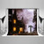 7ft(W) x5ft(H) Halloween Photography Backdrop with Scarecrow Pumpkin and Small Cotage Bats Background Cotton Cloth Photo Booth Props Background for Halloween