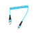USB Type C Cable Retractable USB C Cable Curly USB-C Charger Cord Coiled Spring Spiral Type-C Male Extension Cord Data Sync Charger Wire Charging Cable -Blue-