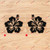Hibiscus Flower Hawaii Hawaiian Vinyl Decal Sticker - Pair Black, 4 Inches - Mirror Image Reversed No Background for Car Boat Laptop