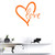 BIBITIME 16.93" x 16.93" Orange Heart Love Wall Decal Vinyl Sticker for Baby Infants Toddlers Nursery Bedroom Children Kids Room Decor Art PVC Murals