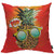 HOSNYE Pineapple Throw Pillow Case Cushion Covers Pop Art Comic Pineapple with a Glasses Red Cotton Linen Pillow Cushion Covers Home Sofa Decorative 18 X 18 Inch
