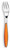 Guzzini Feeling 6-Inch L Dessert Fork, Orange