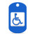 fagraphix Handicap Keychain GI Dog Tag Engraved Disabled Assisted Blue