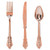 WDF-300 Pieces Rose Gold Plastic Silverware- Disposable Flatware -Heavyweight Plastic Cutlery- Includes 100 Forks, 100 Spoons, 100 Knives