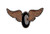 Flying Wheel Embroidered Iron on Sew on Biker Patch -4.0 X 2.0 -FLY1-