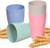 Unbreakable Reusable Drinking Cup, Wheat Straw Biodegradable Healthy Tumbler Set 4, BPA Free Eco-Friendly Drinking Glasses, Dishwasher  and  Microwave Safe, Multicolor, Adult  and  Kids - 14 oz