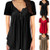 Womens Summer Tops Fashion V Neck Button Short Sleeve Blouse Super Soft Solid Casual T Shirt Loose Comfy Swing Top