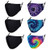 6 Pcs Cloth Face Masks Washable Reusable Adjustable Masks Printed Mask Adult Breathable Mouth Cover for Women and Men Tie Dye , Black