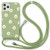 Eouine Crossbody Case for Samsung Galaxy S21 Ultra 5G -6.8"- - Neck Cord Lanyard Strap with Samsung S21 Ultra 5G - Anti-Scratch Green Silicone Pattern TPU Adjustable Necklace Strap - Daisy