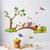 Supzone Cartoon Animal Wall Stickers Jungle Animals Tree Wall Decal Cute Animal Monkey Giraffe Elephant on Bridge Wall Decals for Kids Children Baby Nursery Playroom Bedroom Wall Decor