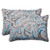 Pillow Perfect Outdoor Paisley Corded Oversized Rectangular Throw Pillow, Tidepool, Set of 2
