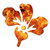Iris Flower - Vinyl Decal Sticker - 4" x 3.75" - Orange Flames