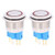 2Pcs Push Button Switch Metal Momentary Stainless Push Button Switch DC12-24V IP65 22mm -??-